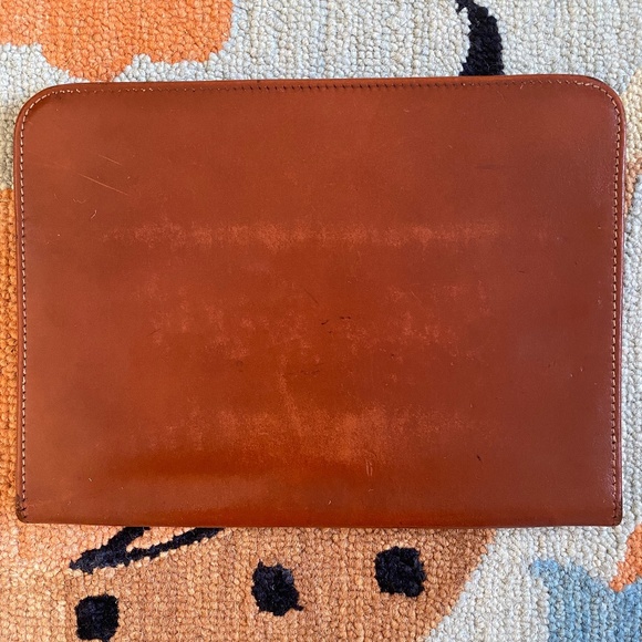 VTG I Lifton I Deep Buff Split Cowhide Leather Zipper Portfolio Underarm Case - Picture 3 of 16